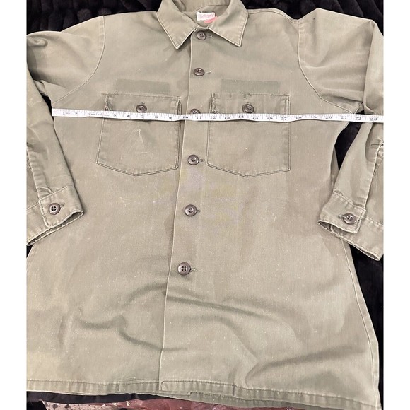 US Army Field Jacket Size Small  Green 1970s Military Olive Faded - Picture 7 of 13